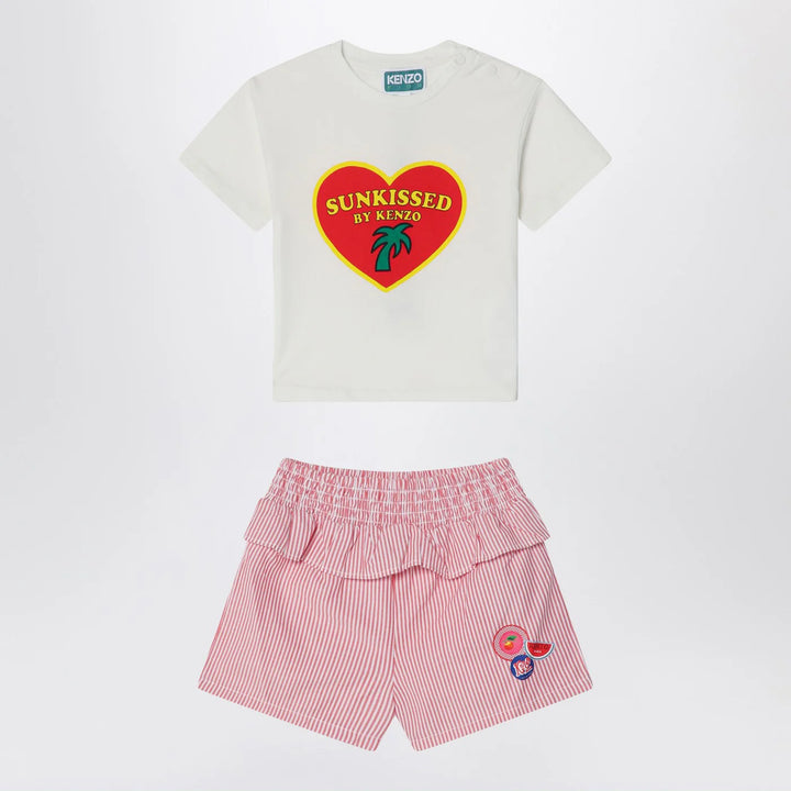 KENZO - White/red two-piece suit in cotton