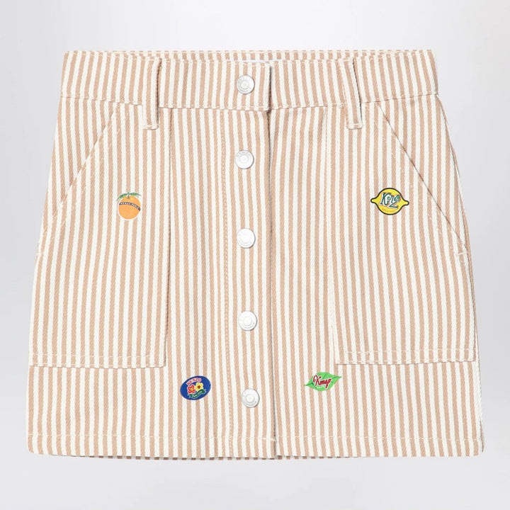 KENZO - White/sand striped mini skirt