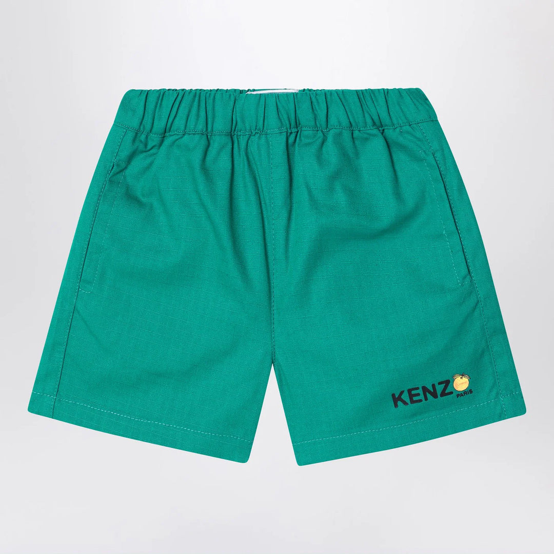 KENZO - Green cotton Shorts with logo