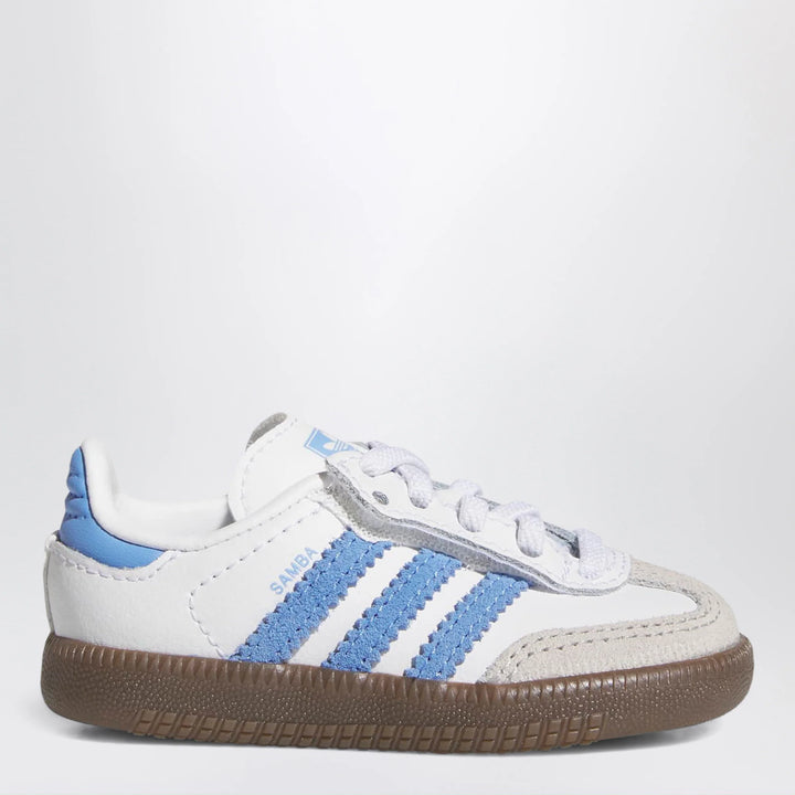 adidas Originals - OG Samba sneakers in white/blue with elastic laces