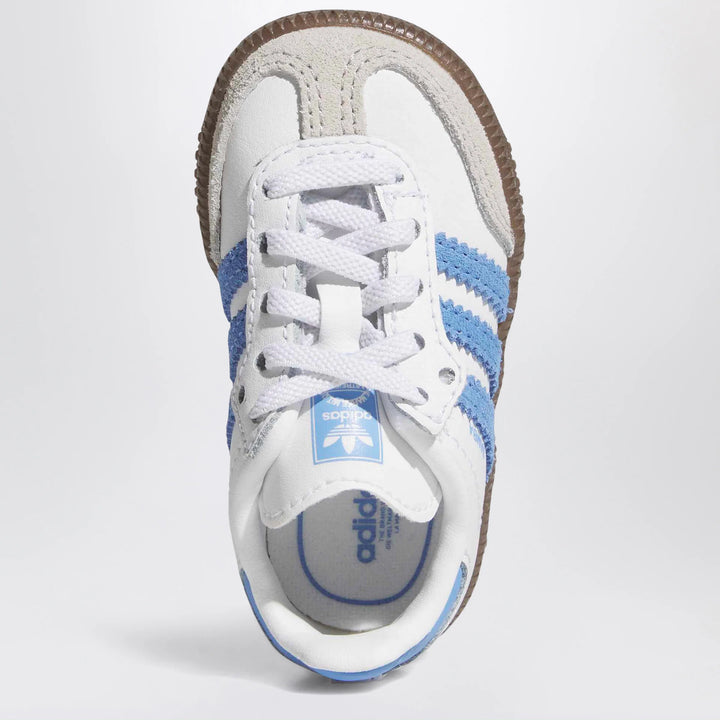 adidas Originals - OG Samba sneakers in white/blue with elastic laces