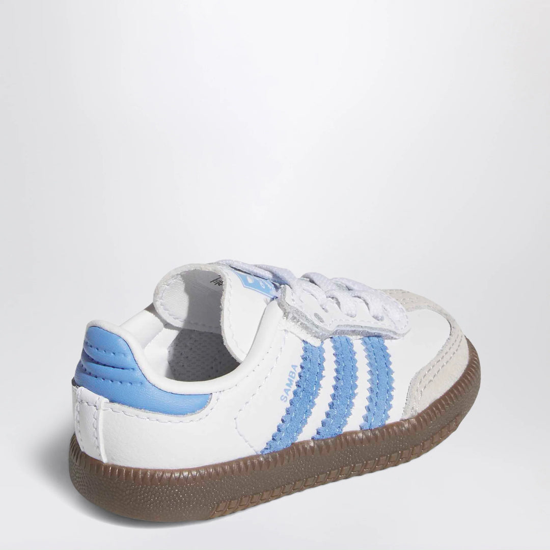 adidas Originals - OG Samba sneakers in white/blue with elastic laces