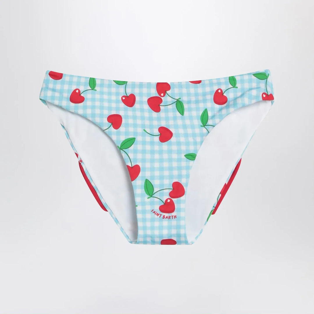 MC2 Saint Barth - Madame slip with Vichy and cherries pattern Brand Bikini 1Y