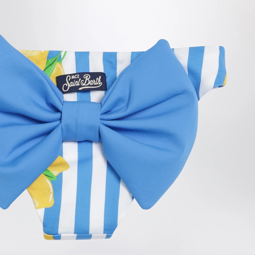 MC2 Saint Barth - Striped Briefs with Lemon Print and Bow