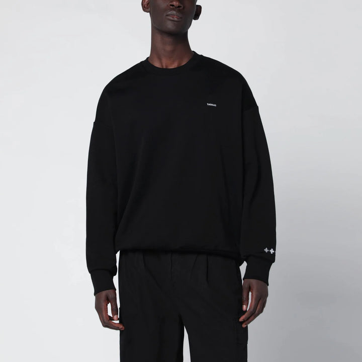 TATRAS - Black cotton sweatshirt with embroidered logo