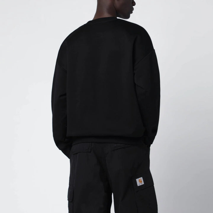 TATRAS - Black cotton sweatshirt with embroidered logo
