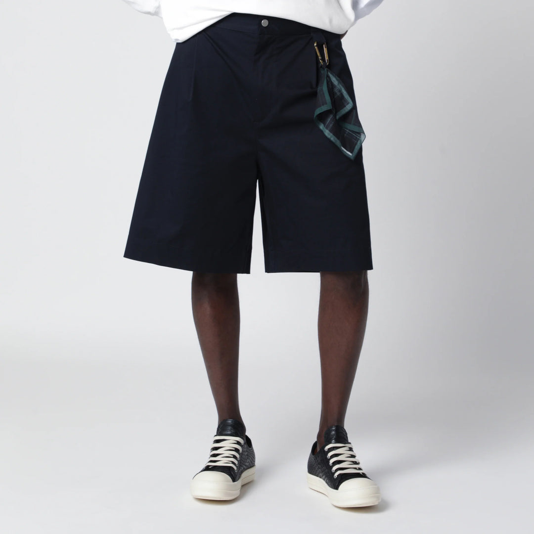 DARKPARK - Denis navy blue cotton bermuda shorts