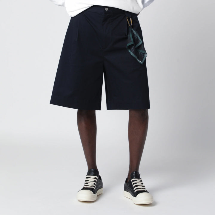 DARKPARK - Denis navy blue cotton bermuda shorts