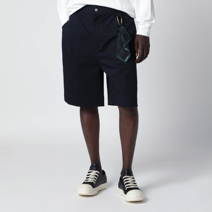 DARKPARK - Denis navy blue cotton bermuda shorts