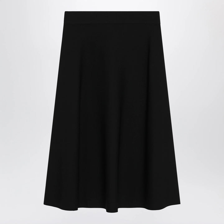 Max Mara - Flared midi skirt in viscose crêpe yarn, black