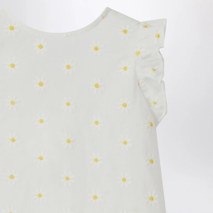 Il Gufo - Two-piece white set with floral embroidery