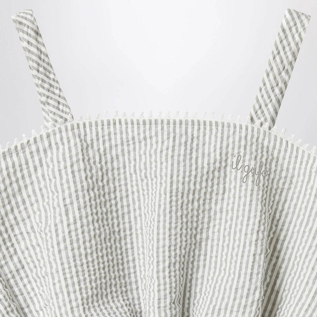 Il Gufo - Granite-coloured set in striped seersucker