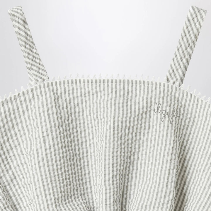 Il Gufo - Granite-coloured set in striped seersucker