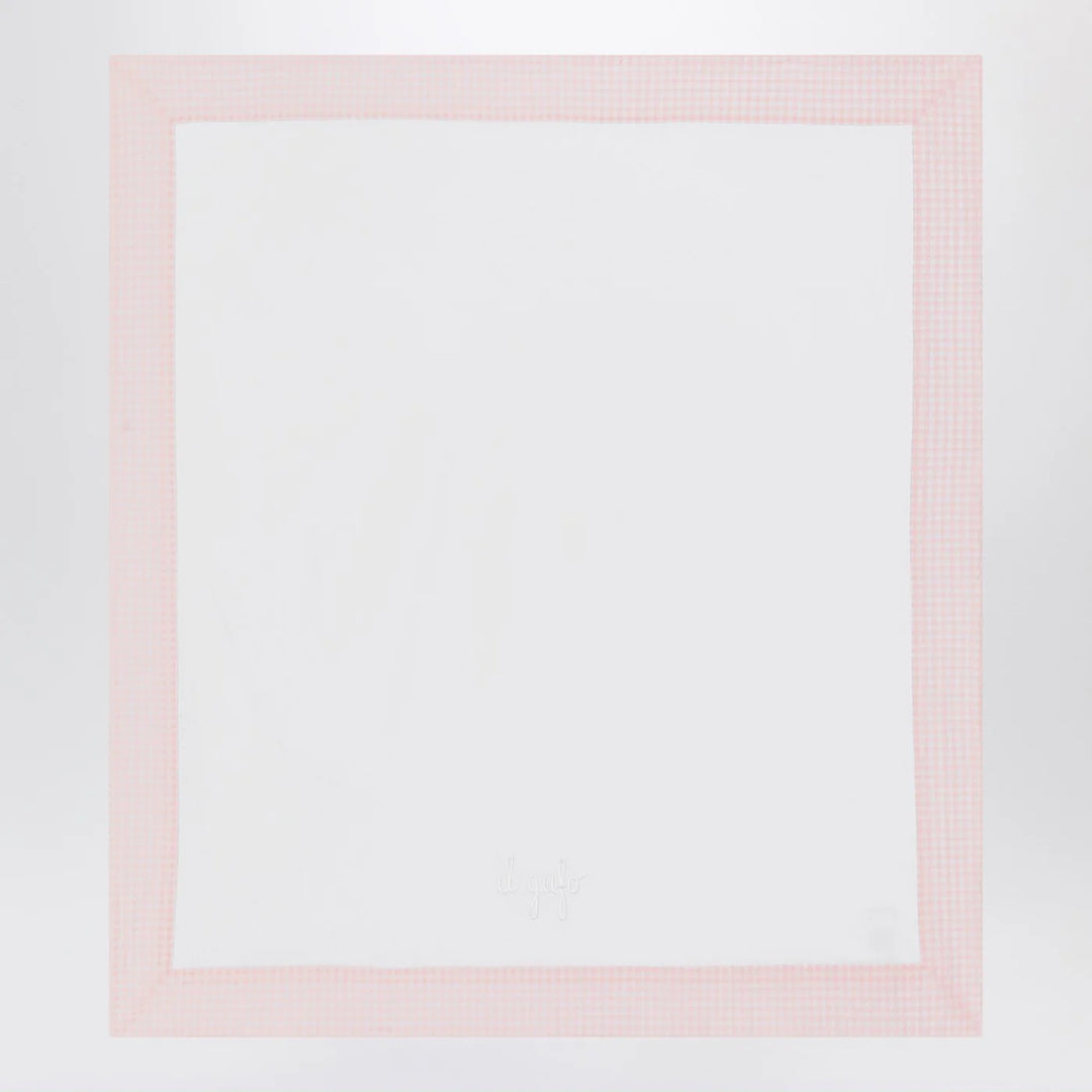 Il Gufo - White cover with pink seersucker border