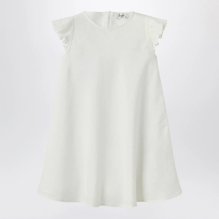 Il Gufo - White linen dress with ruffles
