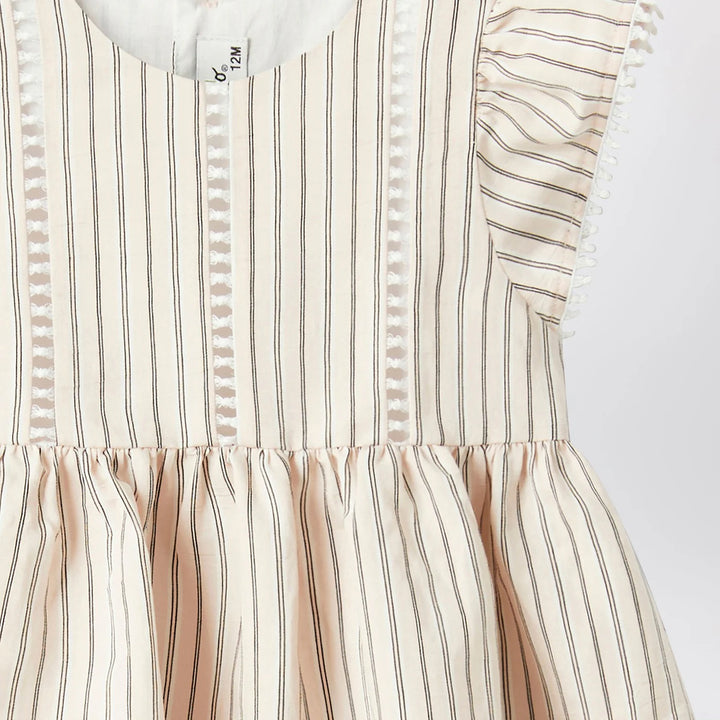 Il Gufo - Striped dress with ruffles