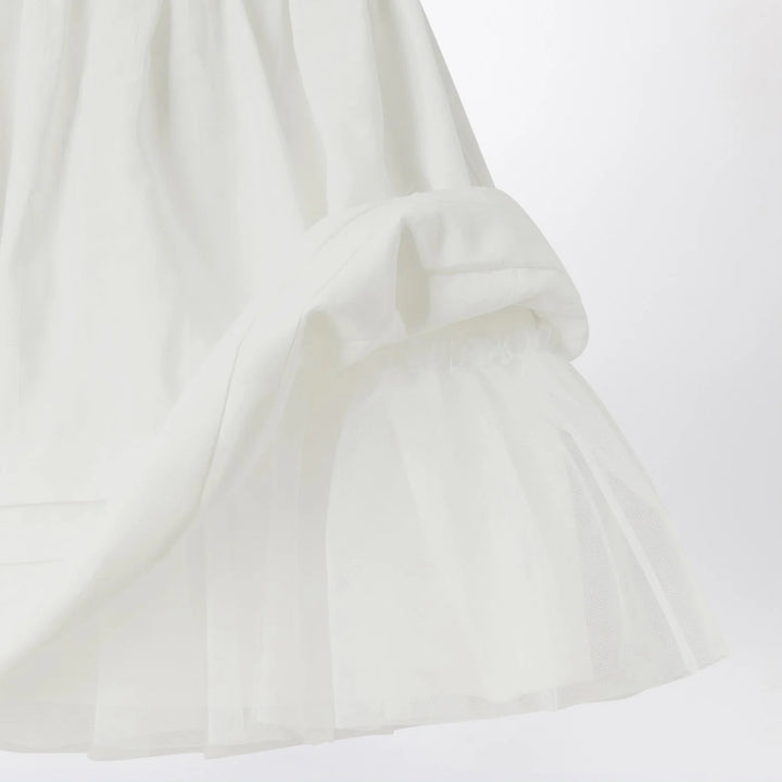 Il Gufo - White dress with culotte in viscose poplin