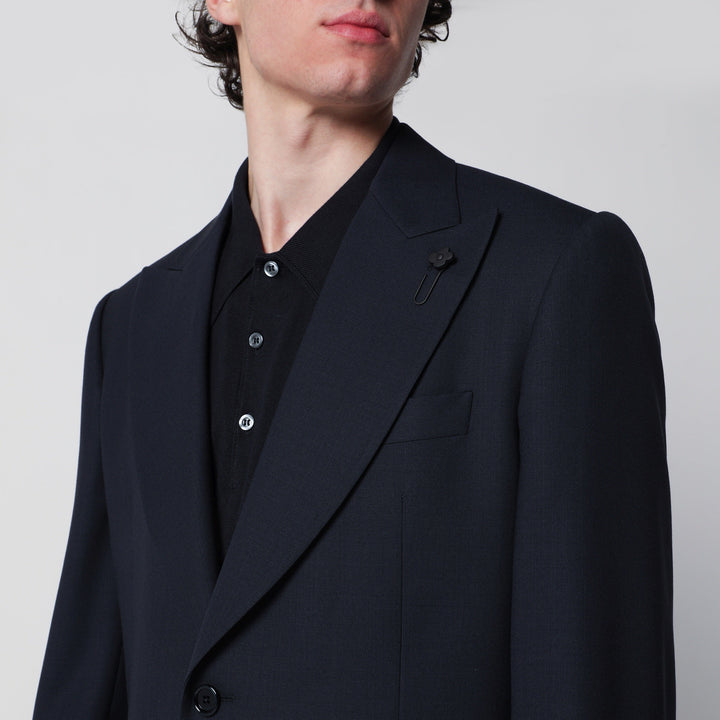 Lardini - Single-Breasted Blue Wool Jacket