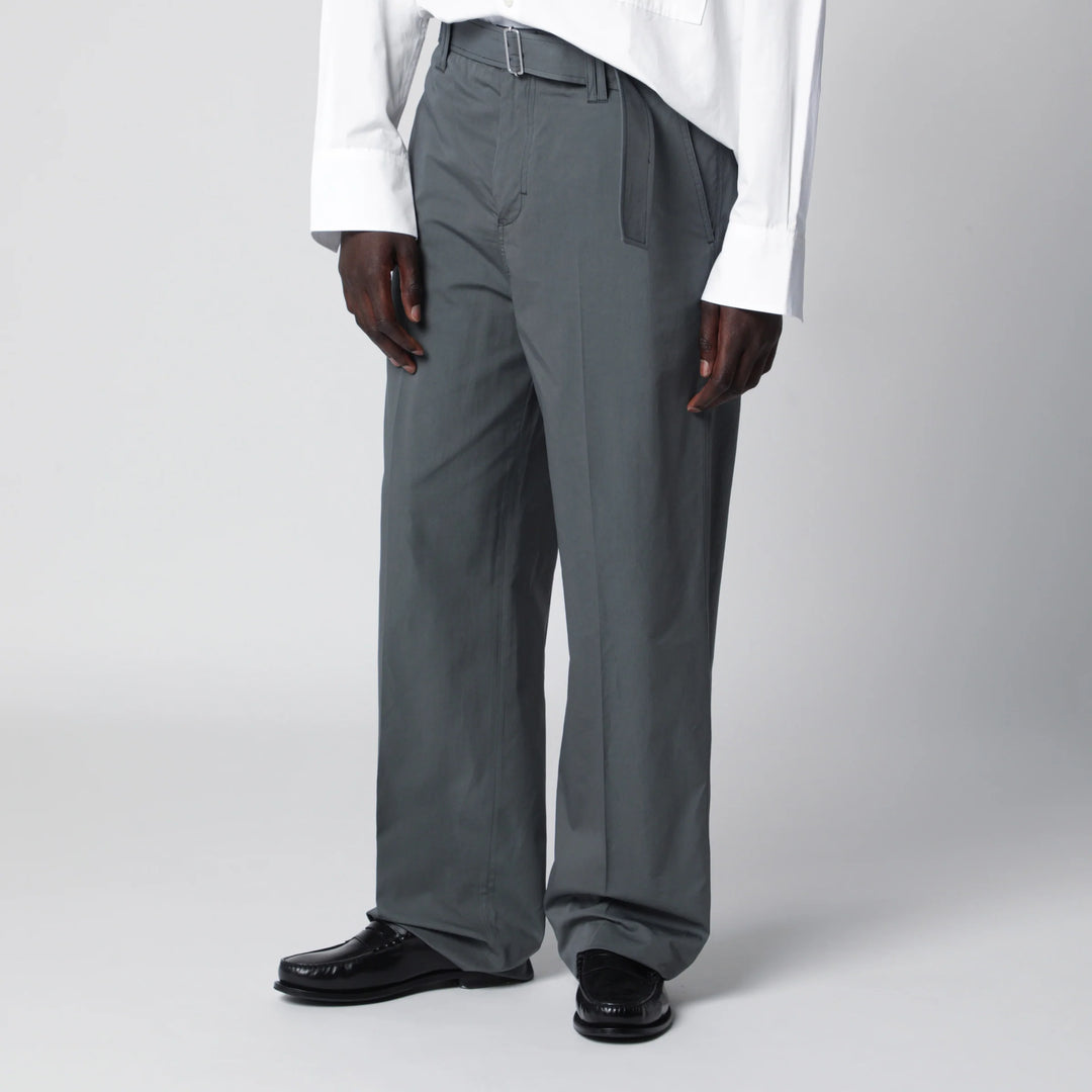 Lardini - Grey cotton and silk trousers