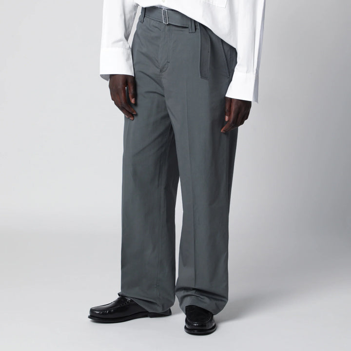Lardini - Grey cotton and silk trousers