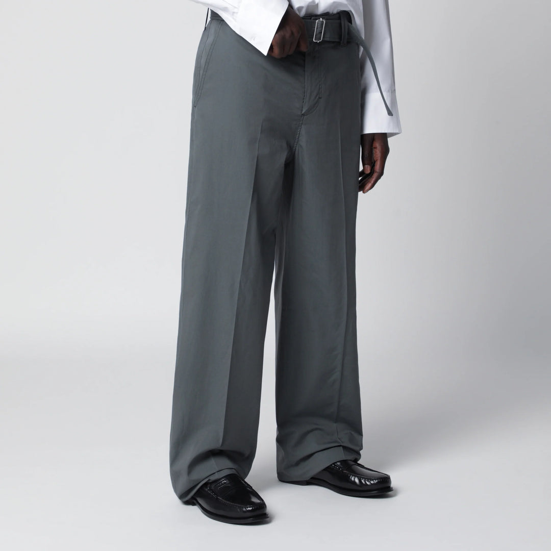 Lardini - Grey cotton and silk trousers