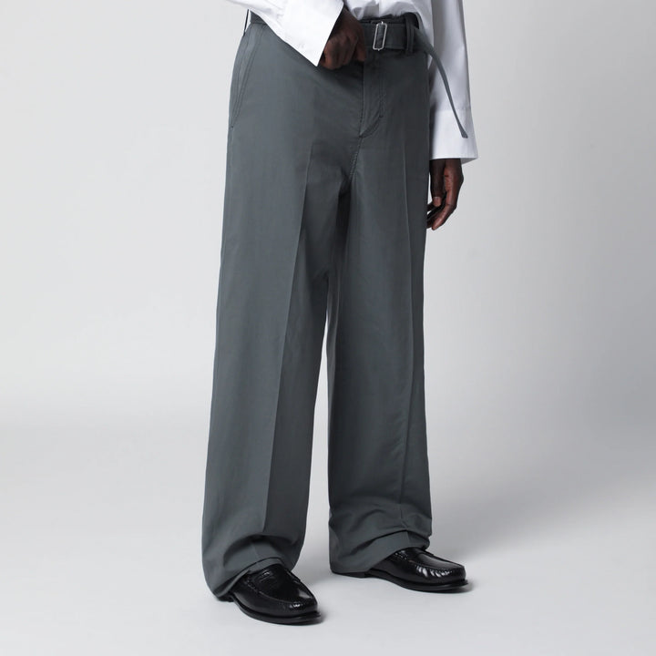 Lardini - Grey cotton and silk trousers