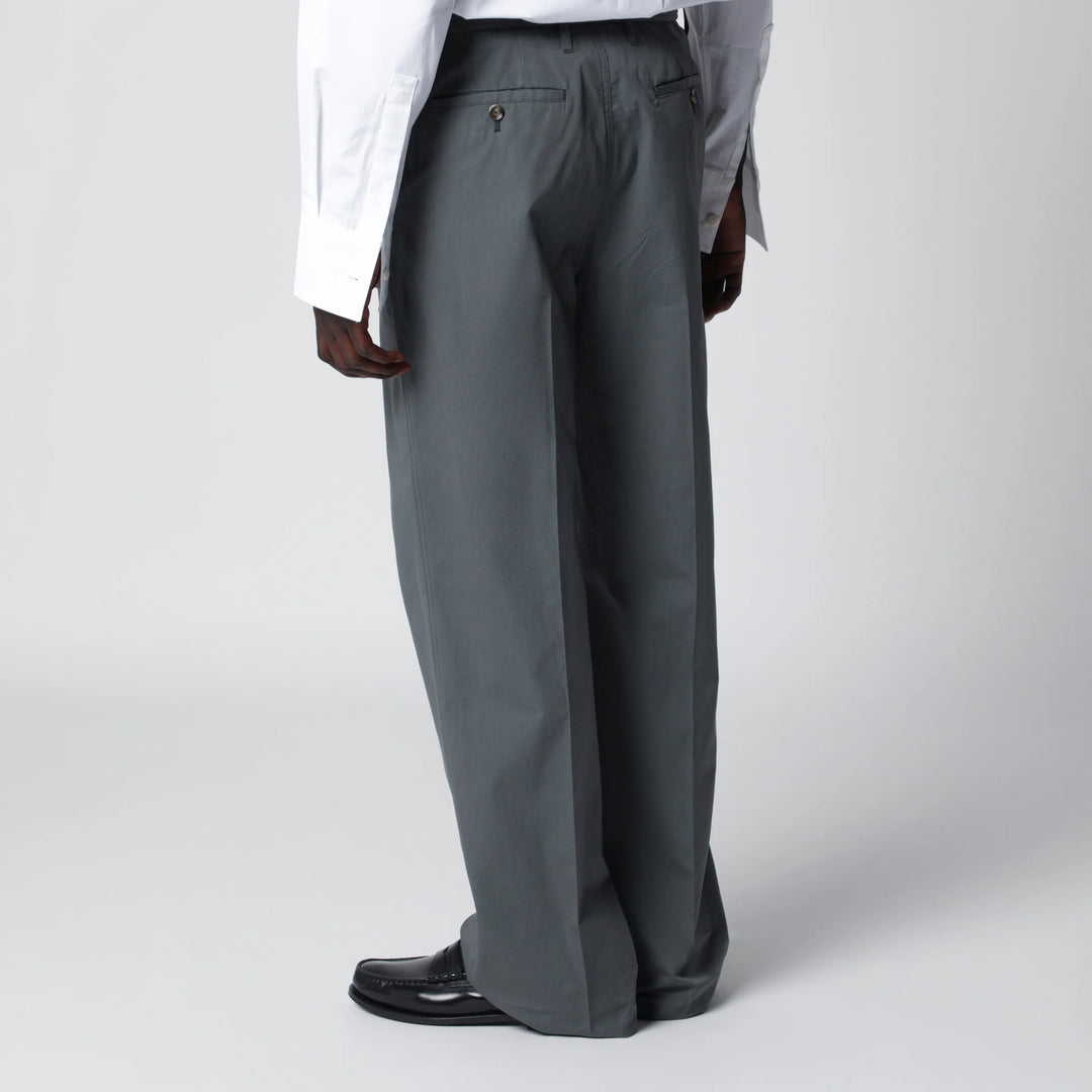 Lardini - Grey cotton and silk trousers