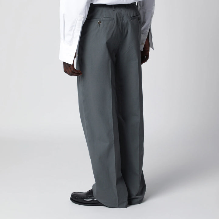 Lardini - Grey cotton and silk trousers