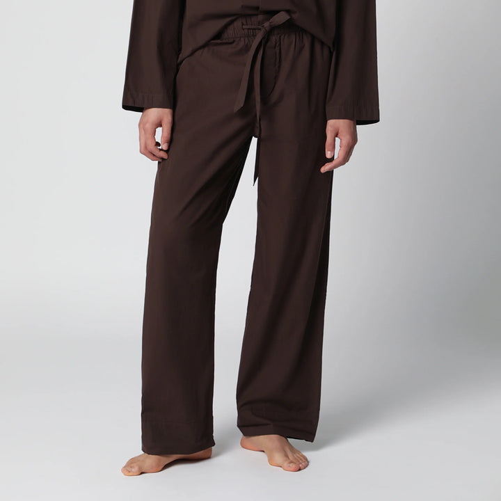Tekla - Brown cotton pajama trousers