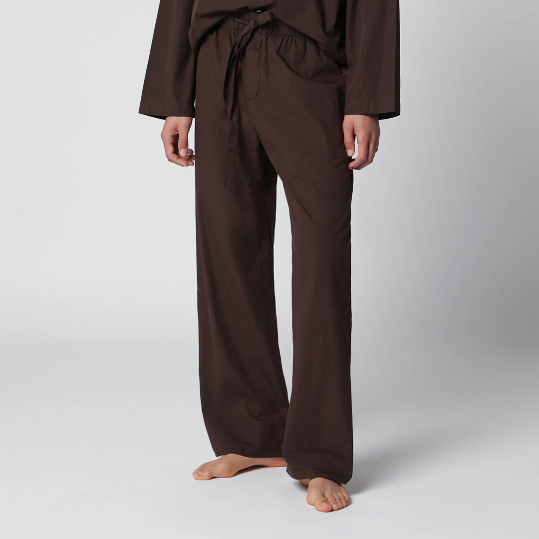 Tekla - Brown cotton pajama trousers