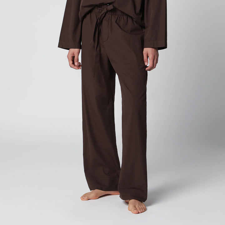 Tekla - Brown cotton pajama trousers