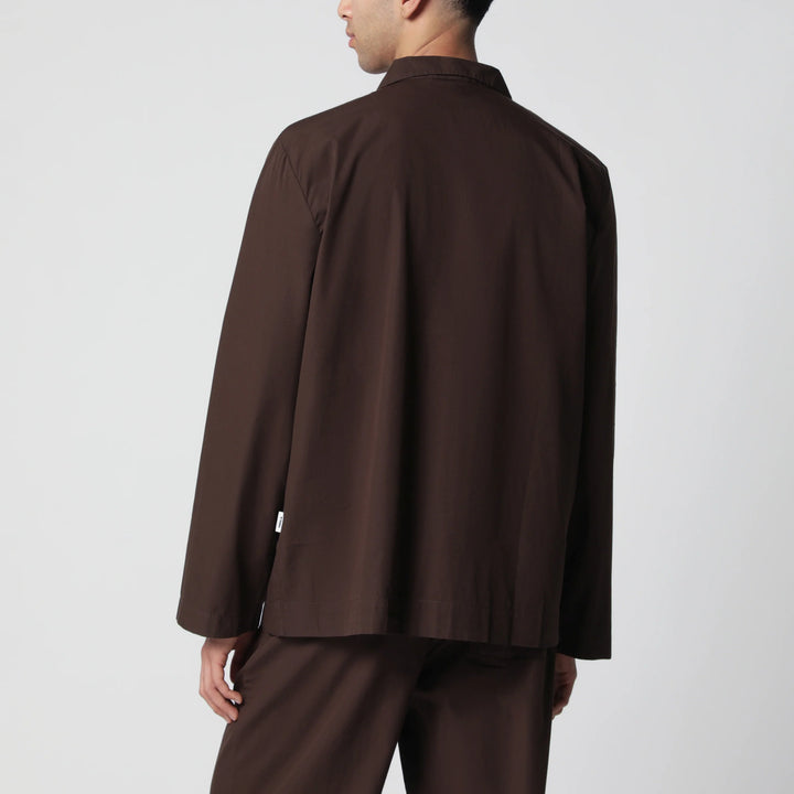 Tekla - Brown cotton pajama shirt