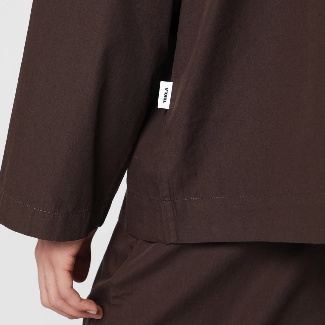 Tekla - Brown cotton pajama shirt