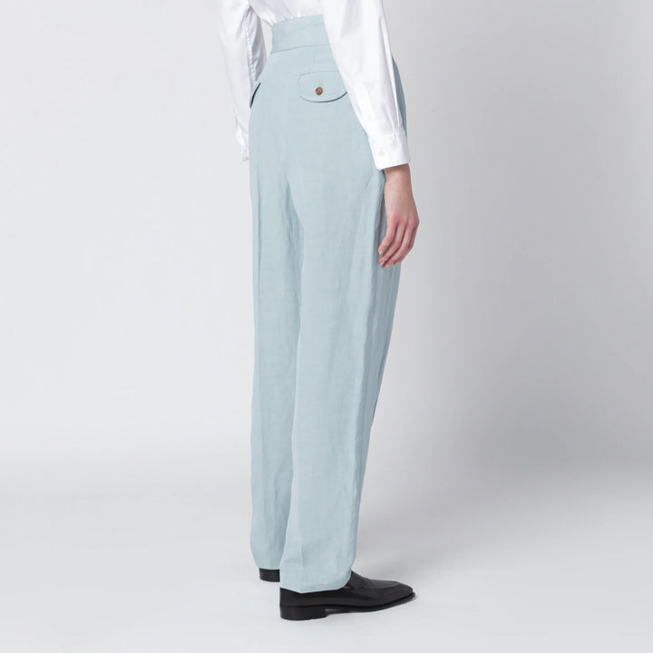 Blazé Milano - Tomo light blue trousers in silk and linen