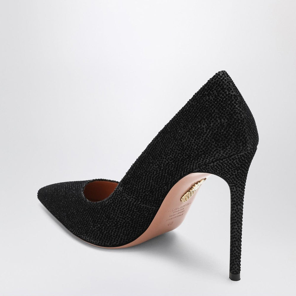 Pumps Aquazzura Purist Pump 105 black with rhinestones Brand