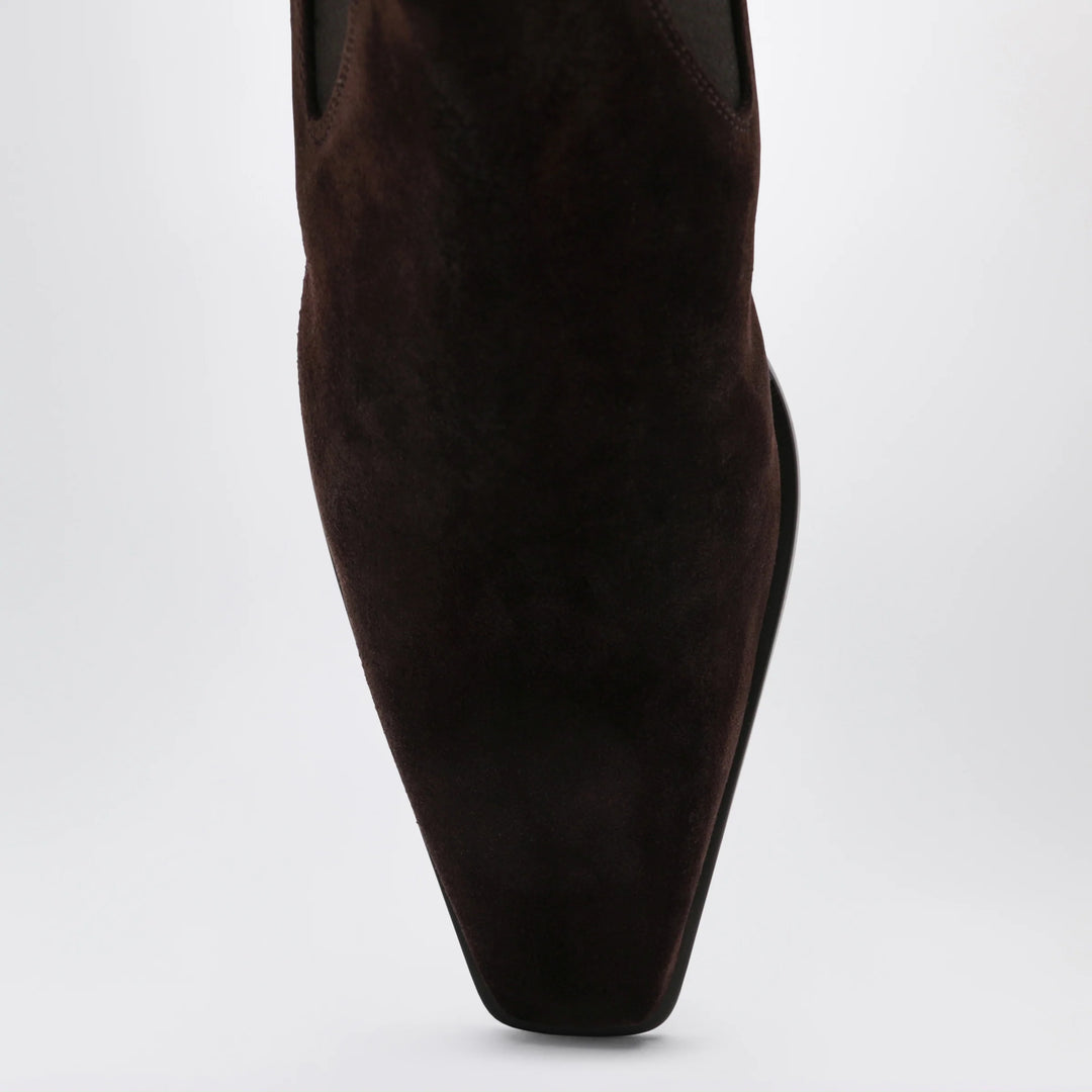 Paris Texas - Bettina suede boots in chocolate brown
