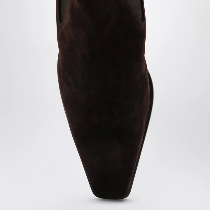 Paris Texas - Bettina suede boots in chocolate brown