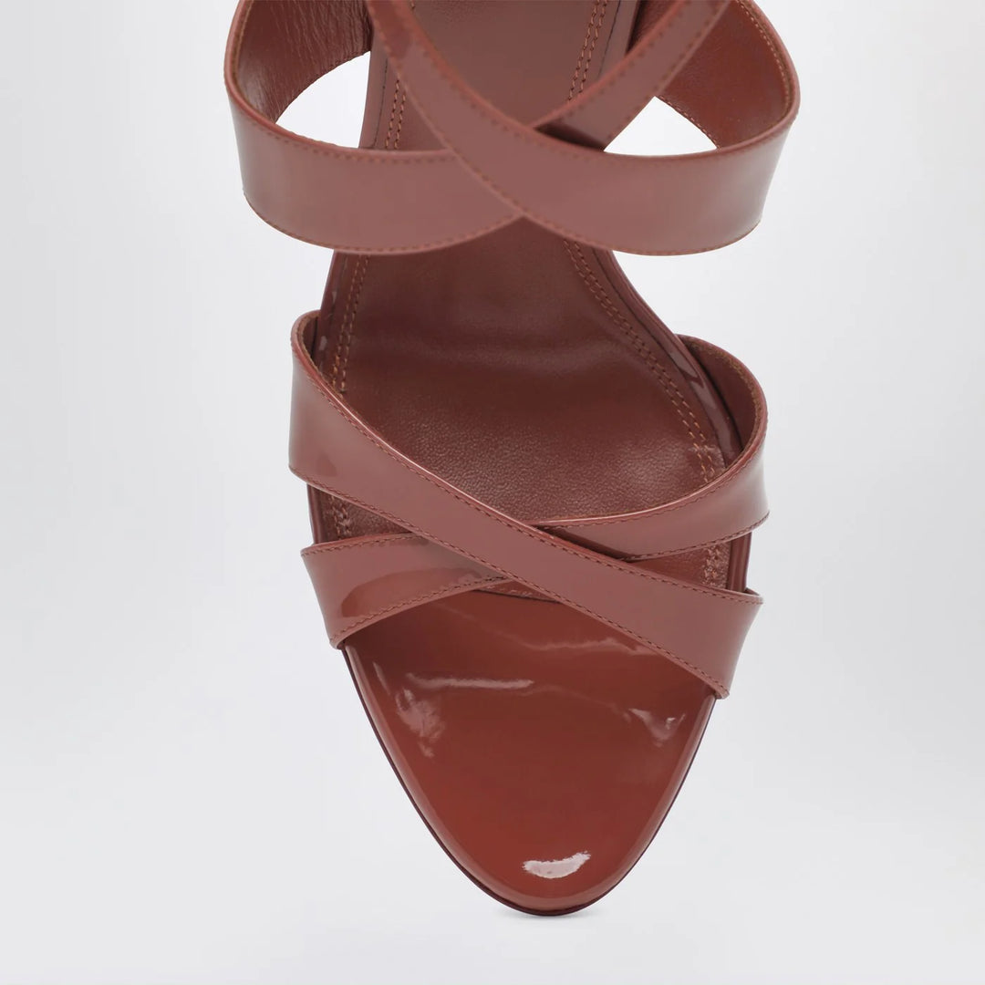 Paris Texas - Lidia sandals in Desert Rose patent leather