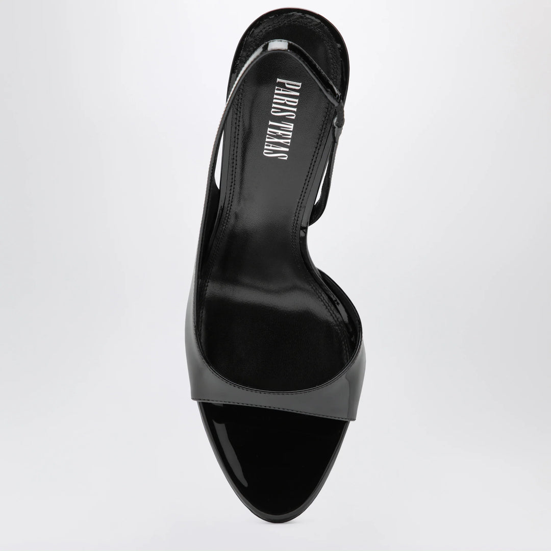 Paris Texas - Black patent slingback sandals