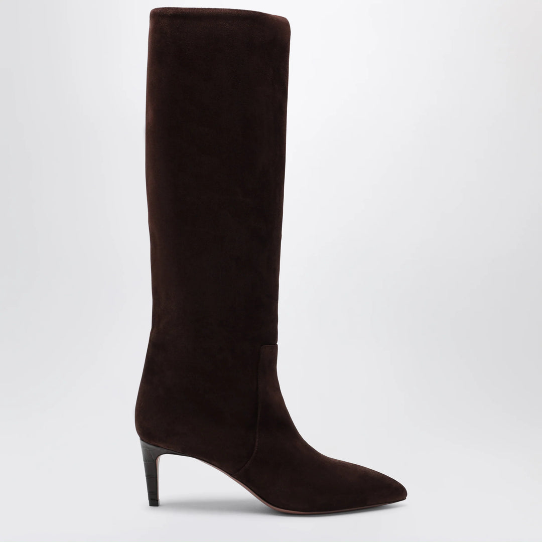 Paris Texas - Chocolate suede pointed-toe boots
