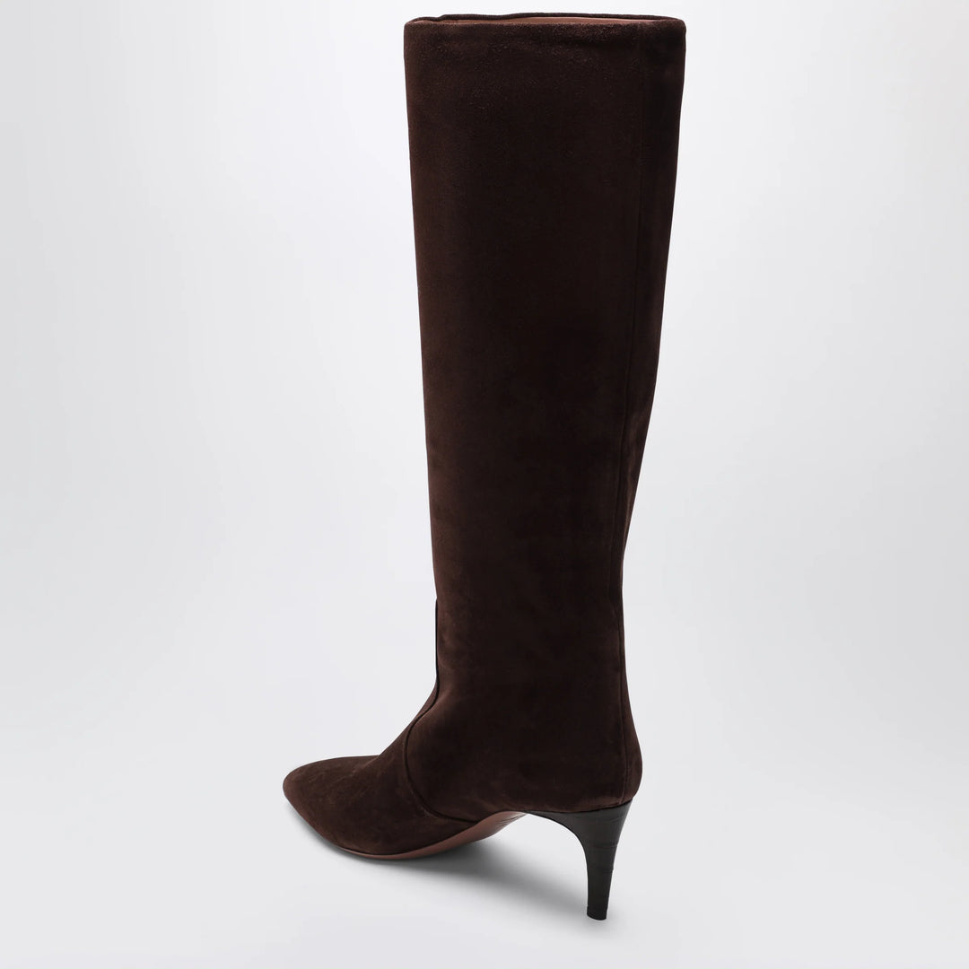 Paris Texas - Chocolate suede pointed-toe boots