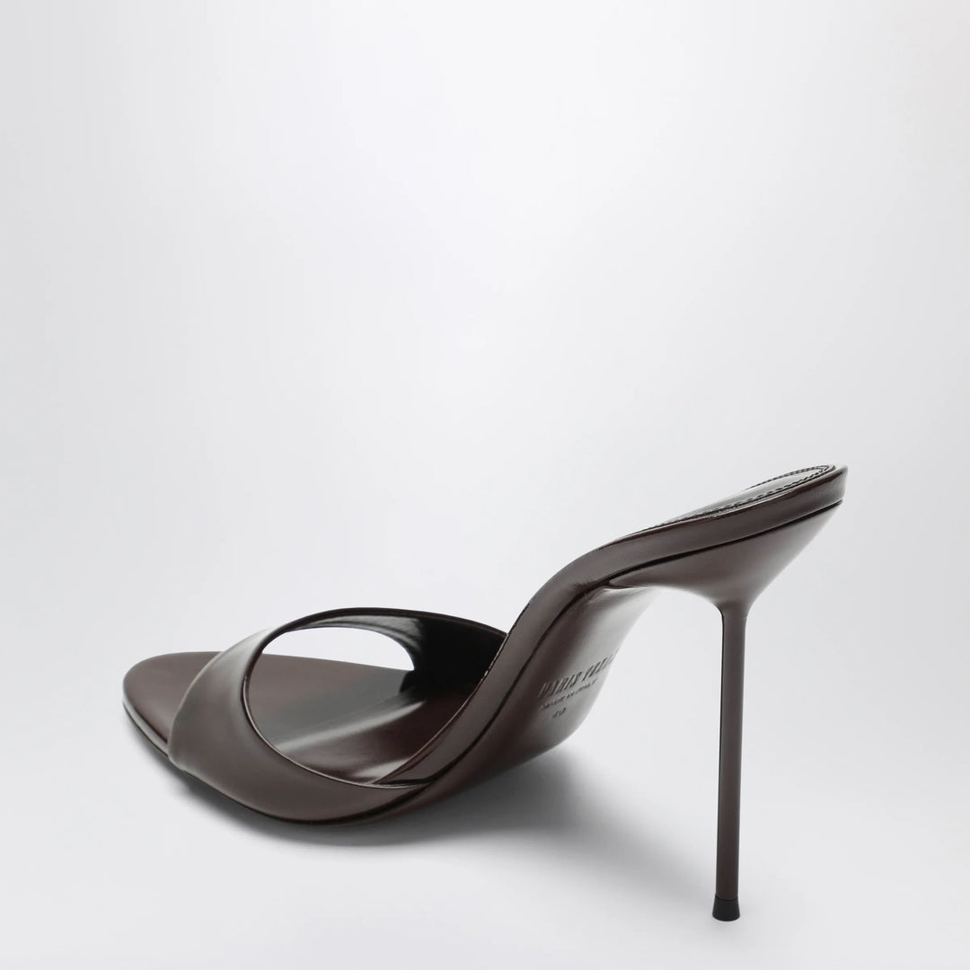 Paris Texas - Lidia mules in ebony patent leather