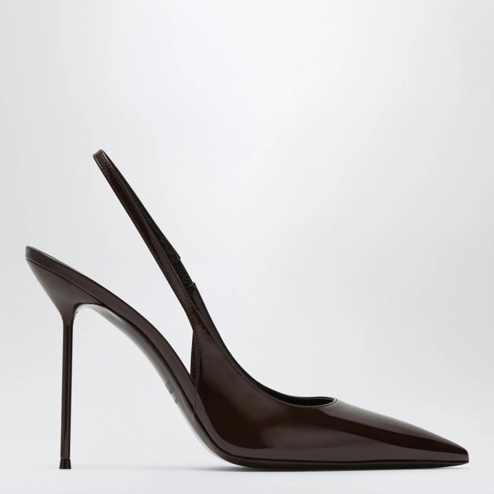 Paris Texas - Lidia slingback pumps in ebony patent leather