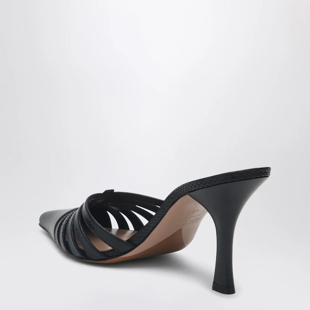 Paris Texas - Black leather mule Nadia