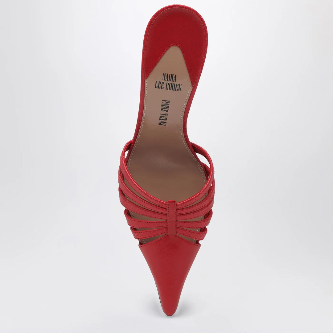 Paris Texas - Red leather mule Nadia
