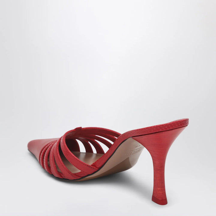Paris Texas - Red leather mule Nadia