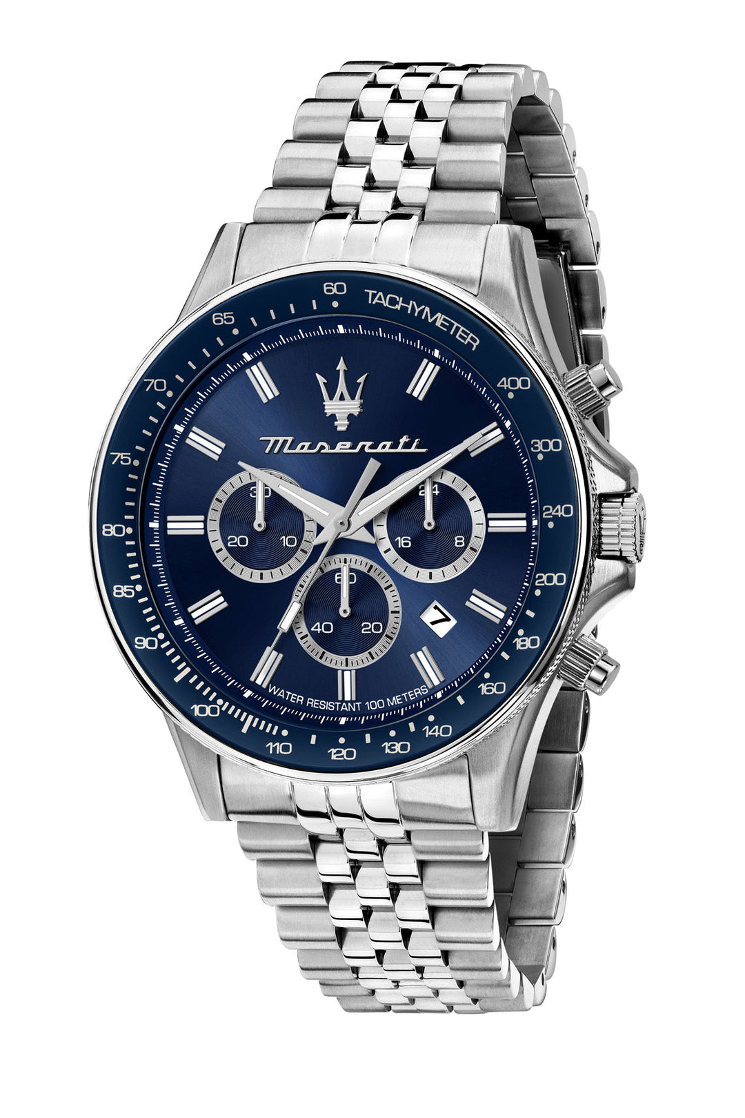 Maserati Sfida Sport 44mm Chrono Blue Dial Stainless Steel Strap Watch