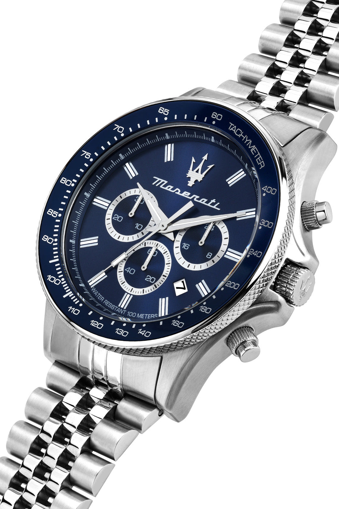 Maserati Sfida Sport 44mm Chrono Blue Dial Stainless Steel Strap Watch