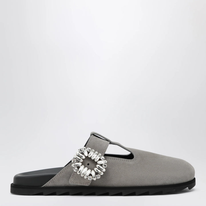 ROGER VIVIER - Slidy Viv Mules in suede clay-coloured