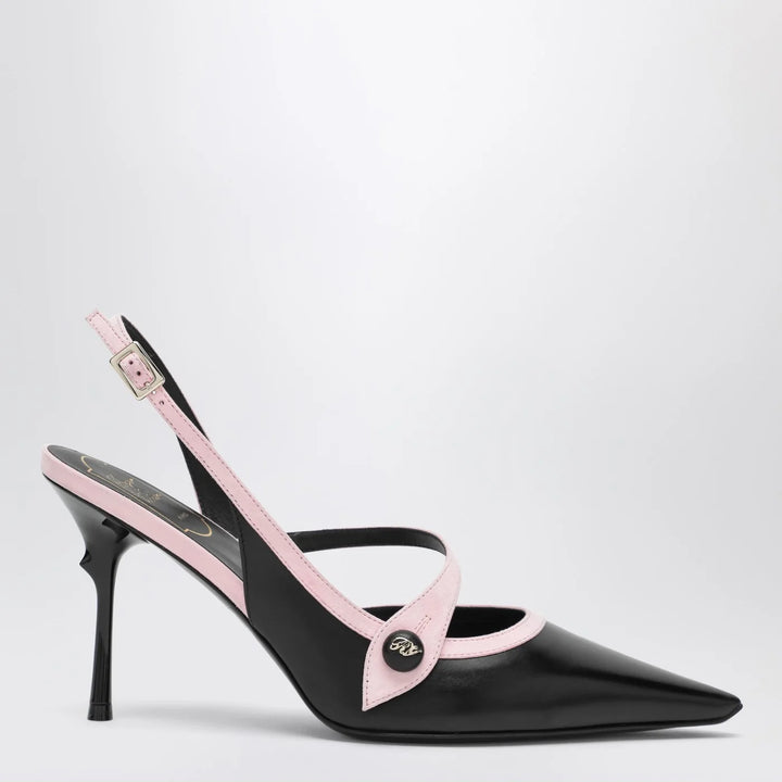 ROGER VIVIER - Black/pink Vivier slingback pumps